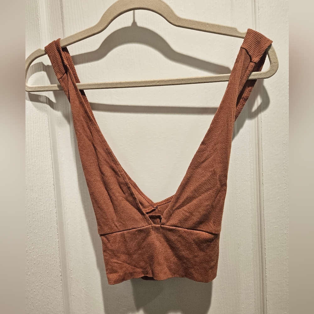 SHEIN Burnt Pink Halter Cross Top